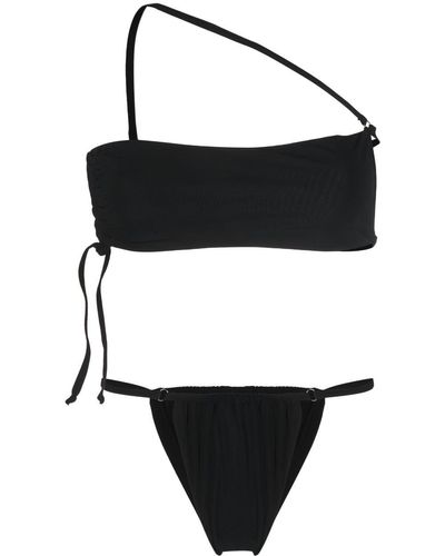 ANDREADAMO Asymmetric-bandeau Bikini Set - Black