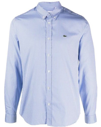 Lacoste Checked Long-sleeve Shirt - Blue