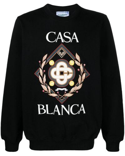 Casablancabrand Championship Diamond Organic-cotton Sweatshirt - Black