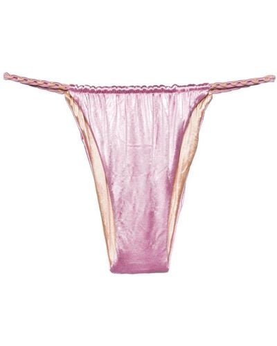 Isa Boulder Ruched Reversible Bikini Bottoms - Pink