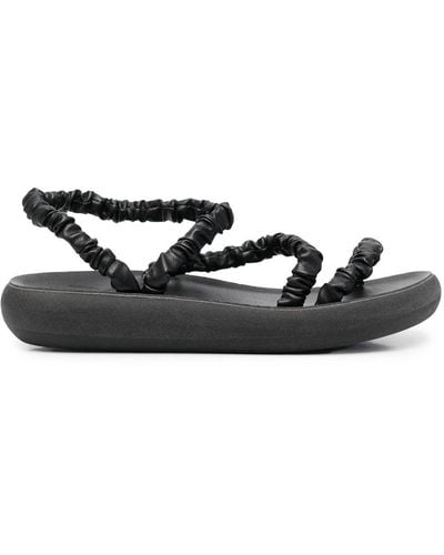 Ancient Greek Sandals Sandalias Eleftheria con puntera abierta - Negro