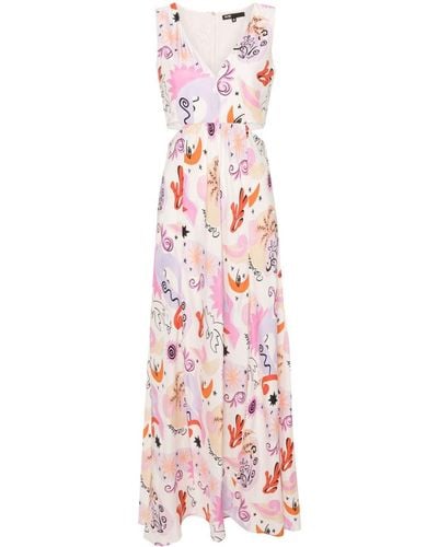 Maje Maxi-jurk Met Print En Uitgesneden Details - Roze