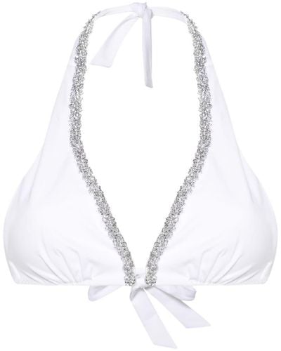 Ermanno Scervino Haut de bikini à détail de chaîne - Blanc