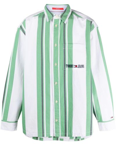 Tommy Hilfiger Camicia oversize a righe - Verde