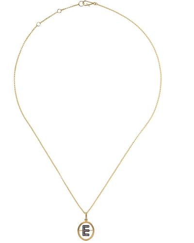 Annoushka Collana con pendente con lettera E in oro 18kt e diamanti - Bianco