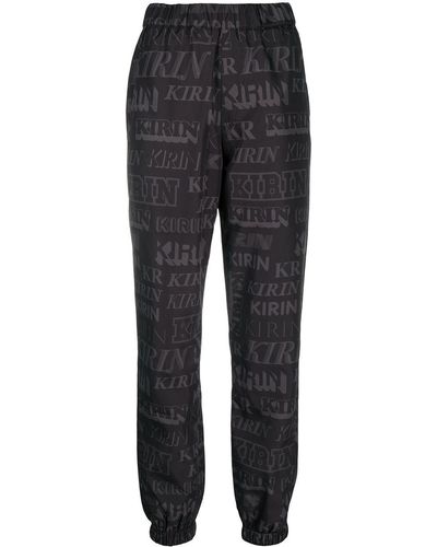 Kirin Logo-print Straight-leg Track Trousers - Black