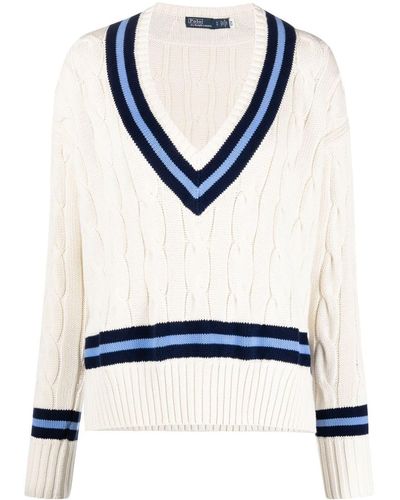 Polo Ralph Lauren Cable-knit Cricket Jumper - Blue