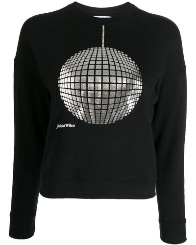 Maisie Wilen Graphic-print Cotton Sweatshirt - Black
