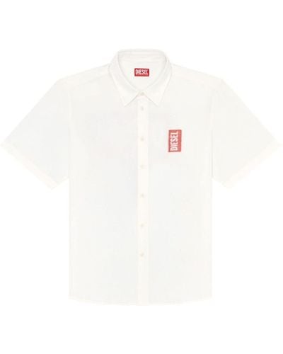 DIESEL Camisa S-Elias-A con logo estampado - Blanco