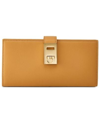 Ferragamo Hug Leather Wallet - Orange