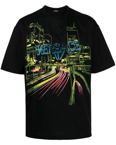 Versace City Lights Tシャツ - ブラック