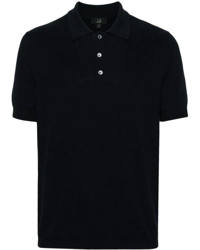 Dunhill Geribbeld Poloshirt - Zwart