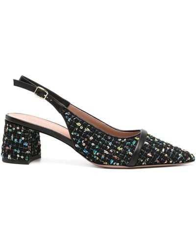 Malone Souliers 55mm Sequin-embellished Tweed Court Shoes - Metallic