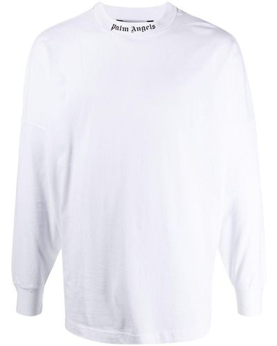 Palm Angels Printed Logo Long-sleeved T-shirt - White