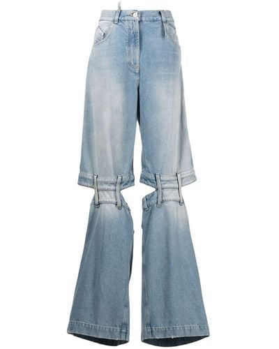 The Attico Ashton Mid-rise Wide-leg Jeans - Blue