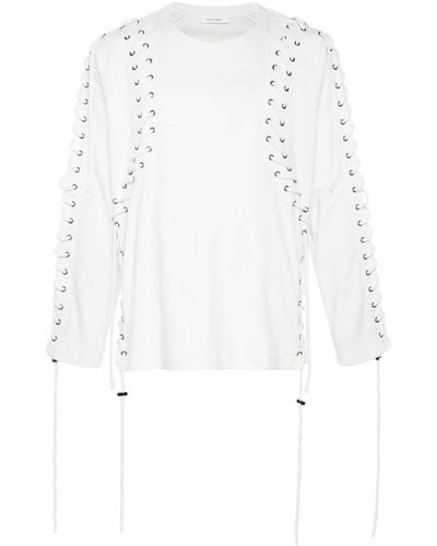 Craig Green Lace-up Cotton Sweatshirt - White