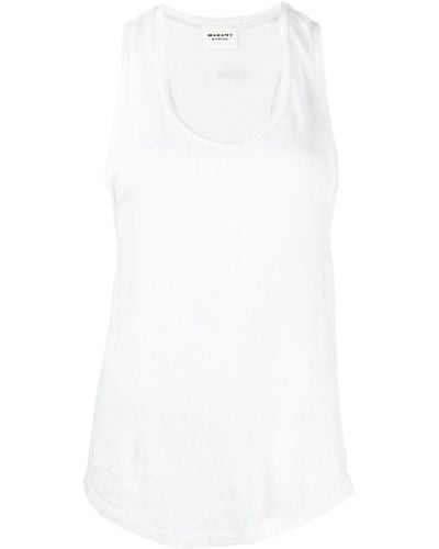 Isabel Marant Arielle T-Shirt aus Leinen - Weiß