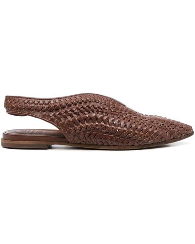Officine Creative Woven Leather Loafers - Brown