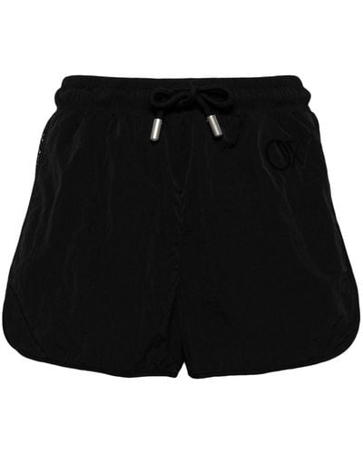 Off-White c/o Virgil Abloh Logo-embroidered Track Shorts - Black