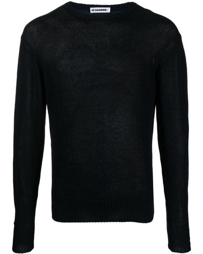 Jil Sander Jersey de manga larga de algodón - Negro