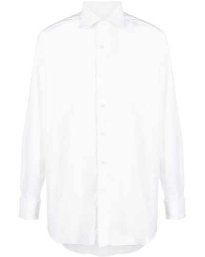 Brioni Long-sleeved Poplin Shirt - White