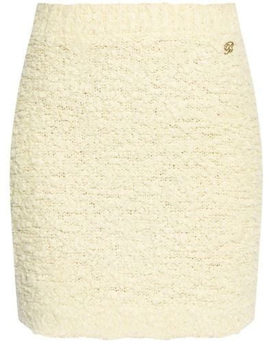 Blumarine Wool Fitted Skirt - Natural