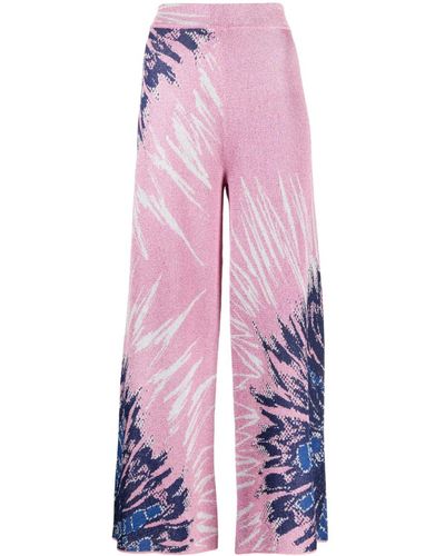 Hayley Menzies Metallic Tie-dye Jacquard Knit Culottes - Pink