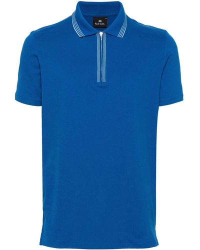 PS by Paul Smith Striped-edge Polo Shirt - Blue