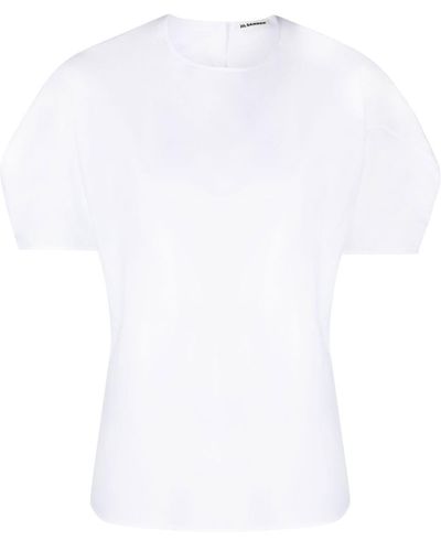 Jil Sander Short-sleeve Cotton Top - White