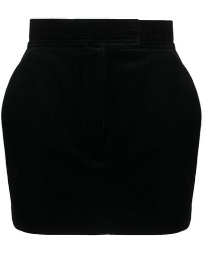 Alex Perry High-waisted Velvet Miniskirt - Black