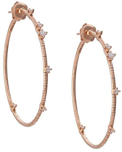 Mattia Cielo 18kt Rose Gold Diamond Hoop Earrings - Pink