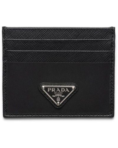 Prada Triangle-logo Leather Wallet - Black