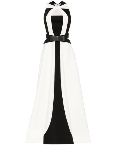 Saiid Kobeisy Panelled Belted Gown - Black