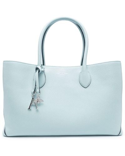 Aspinal of London London Leather Tote Bag - Blue
