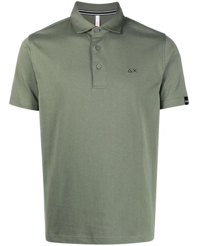 Sun 68 Embroidered-logo Cotton Polo Shirt - Green