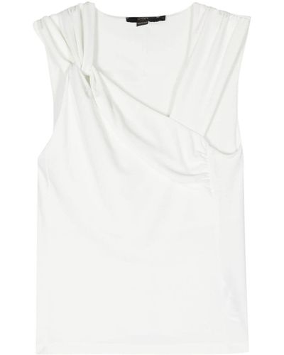 Seventy Knot-detail Ribbed Top - White