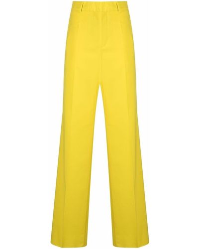 DSquared² Pantalones de vestir de talle alto - Amarillo