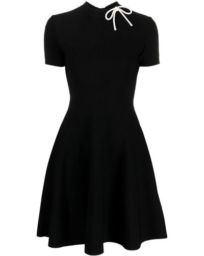 Valentino Garavani Bow-embellished Knit Minidress - Black