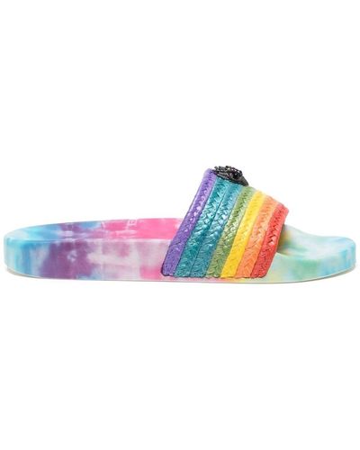 Kurt Geiger Rainbow Stripe-print Open-toe Slides - Multicolour