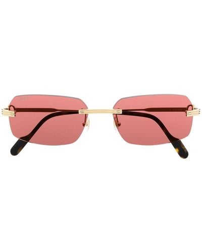 Cartier Rimless Square-frame Sunglasses - Pink