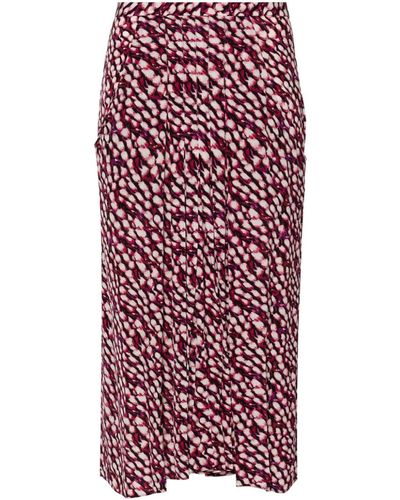 Isabel Marant Pleated Midi Skirt - Red