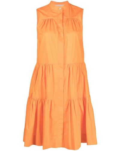 Blanca Vita Robe-chemise en coton à volants superposés - Orange