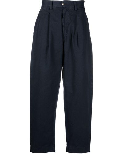 Societe Anonyme Pantalones rectos de talle alto - Azul