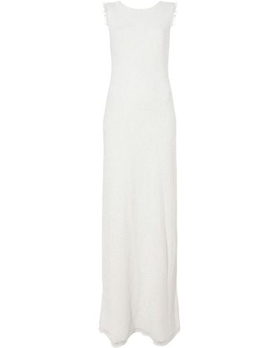 Proenza Schouler Open-back Bouclé Maxi Dress - White