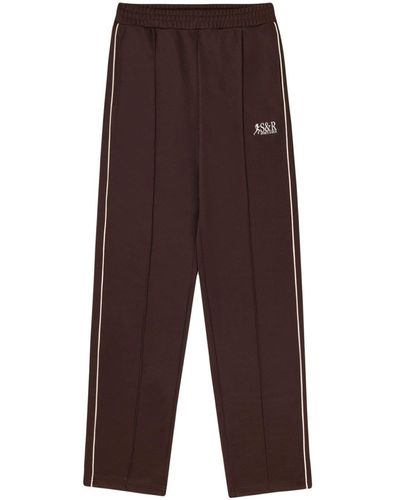 Sporty & Rich Action Side-stripe Track Trousers - Brown