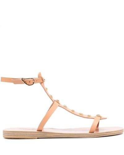 Ancient Greek Sandals Meliti Bee Lether Flat Sandals - Pink