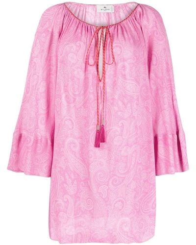 Etro Paisley-print Mini Beach Dress - Pink