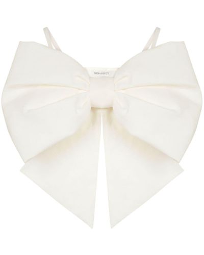 Nina Ricci Bow Linen Bralette - White