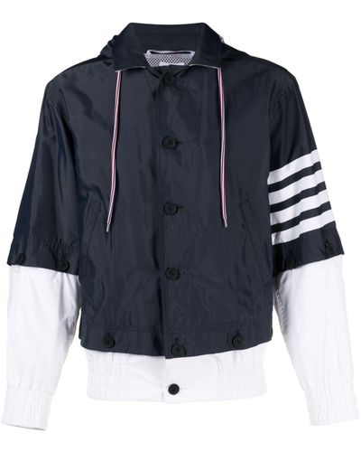 Thom Browne Jacke mit Streifen - Blau