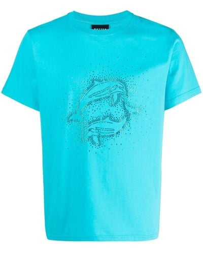 BOTTER T-Shirt aus Bio-Baumwolle mit Strass - Blau